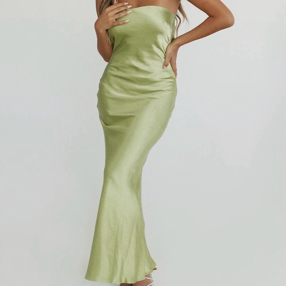 Princess Polly Dresses & Skirts - Haley Maxi Dress Green Strapless Dress